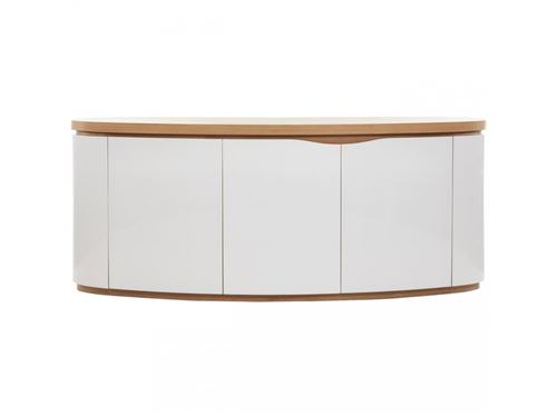 SUBLEEM Bahut 209cm 3 portes ELLIPSE Chêne et Blanc