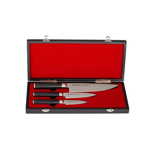 Samura MO-V Set de 3 couteaux en acier dur japonais professionnel SAMURA Noir