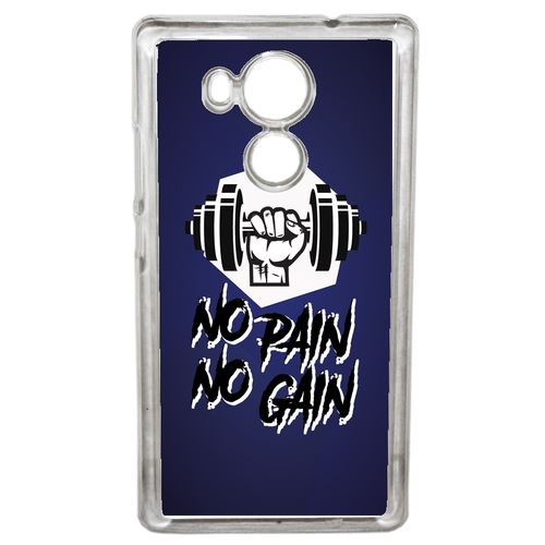 Coque No Pain No Gain Fond Bleu Compatible Mate 8 Transparent