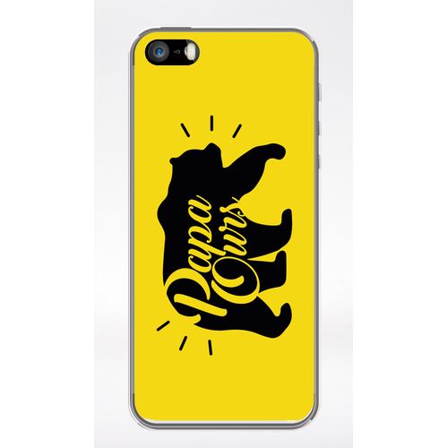 Coque Papa Ours Fond Jaune Compatible Iphone 5 Transparent