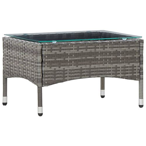 chunhe Table basse Gris 60x40x36 cm Résine tressée AB45908