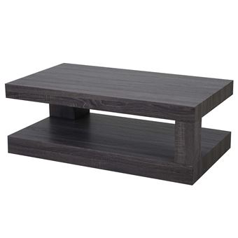 Table basse de salon MENDLER HWC-A32, structure 3D FSC 40x110x60cm aspect chêne noir - 1