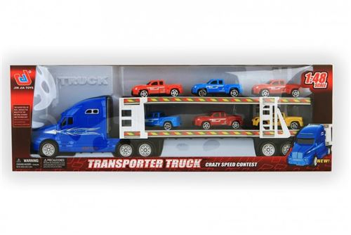 Jonotoys - Camion transporteur + 6 voitures - Couleur aléatoire
