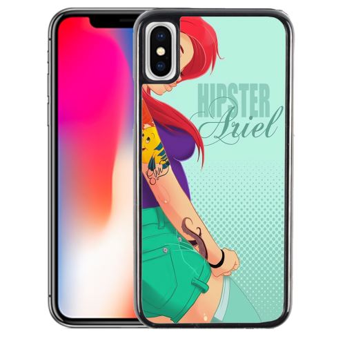 Coque pour iPhone XS ariel sirène hipster