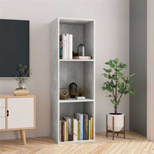 vidaXL Bibliothèque/Meuble TV Gris cement 36 x 30 x 114 cm Aggloméré