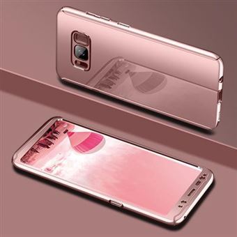 Coque Intégrale pour Samsung Galaxy S8 Plus Miroir Rose Film de Protection Anti chocs et Rayures