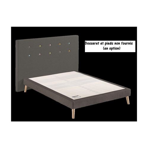 MERINOS Sommier tapissier ferme m 140x190 gris anth - 