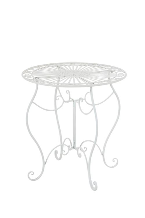 Table de jardin en fer forgé Indra Ø 70 cm , Blanc
