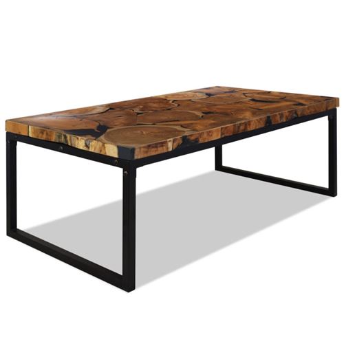 Vidaxl - Table basse Teck R&eacute;sine 110 x 60 x 40 cm Noir