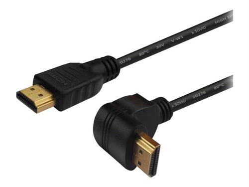 SAVIO CL-109 - Câble HDMI avec Ethernet - HDMI mâle droit pour HDMI mâle angle droit - 3 m - blindé - support 4K