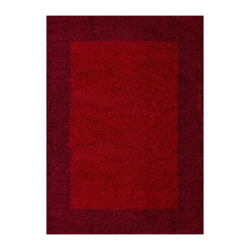 VEGA Tapis de salon Shaggy - 80 x 150 cm - Rouge