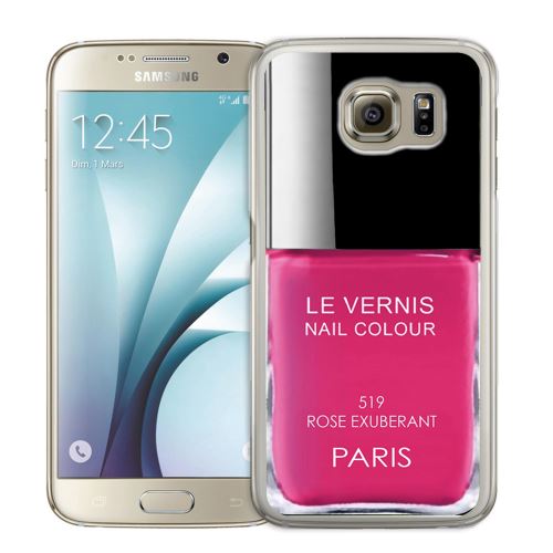 Coque pour Samsung Galaxy S7 vernis paris rose