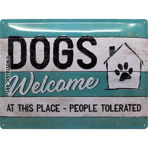 Nostalgic-Art 23246, pattes Plaque de tôle – Dogs Welcome, 30 x 40 cm