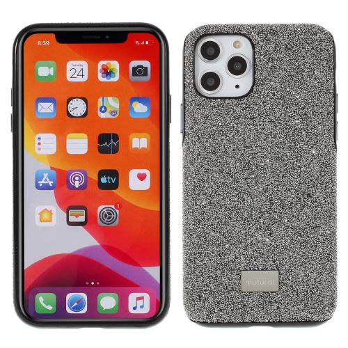 Coque en TPU tissu à la mode noir/argent pour votre Apple iPhone 11 Pro Max 6.5 pouces