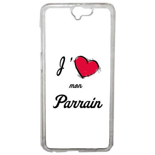 Coque J'aime Mon Parrain Blanc Compatible One A9 Transparent