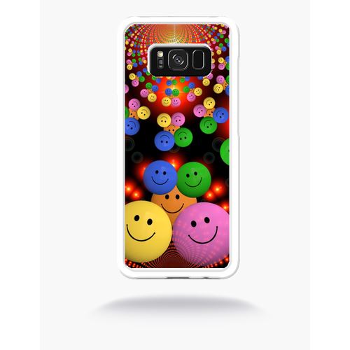 Coque Smiley Mania Compatible Samsung S8 Bord Transparent