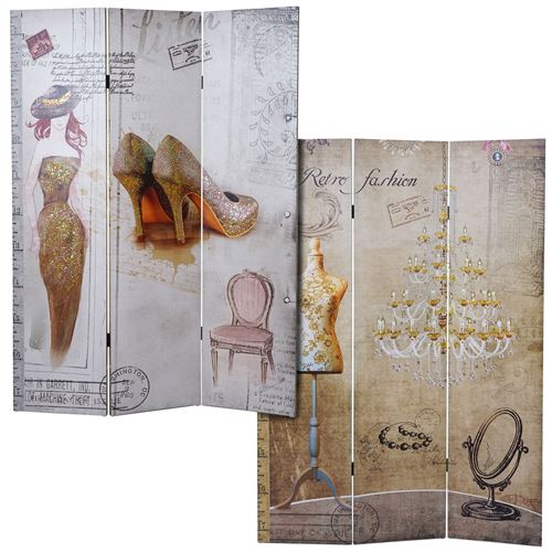 Paravent Vintage, cloison de séparation, scintillement, rétro, mode, 180x120cm