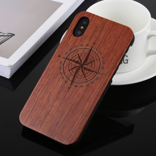 Iphone X / Xs Coque Protection Plastique Effet Bois Rose Als80272