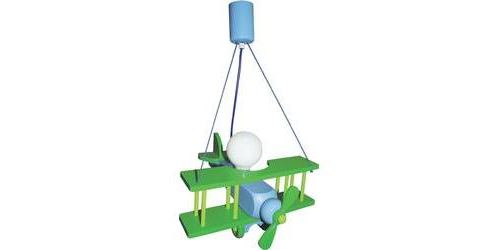 Suspension avion Waldi Leuchten 27060 E27 15 W bleu-vert
