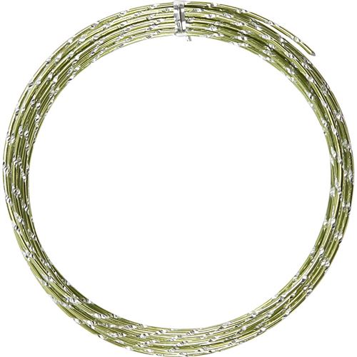 Creotime fil aluminium 7 m rond rond 2 mm vert/argent