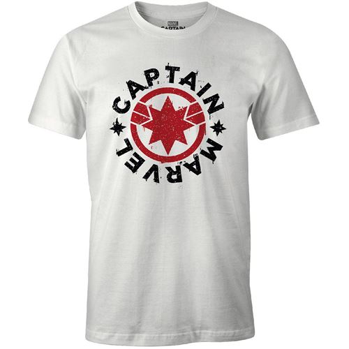 T-shirt Captain Marvel - Captain Marvel Logo - Blanc - XL