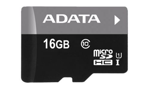 ADATA Premier - Carte mémoire flash (adaptateur microSDHC - SD inclus(e)) - 16 Go - UHS Class 1 / Class10 - microSDHC UHS-I - pour les particuliers