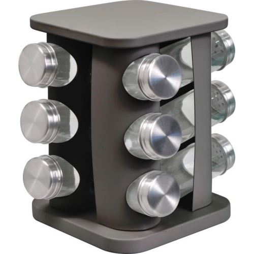 FRANDIS Caroussel porte épices - 20 x 20 x 21,5 cm - Gris foncé mat