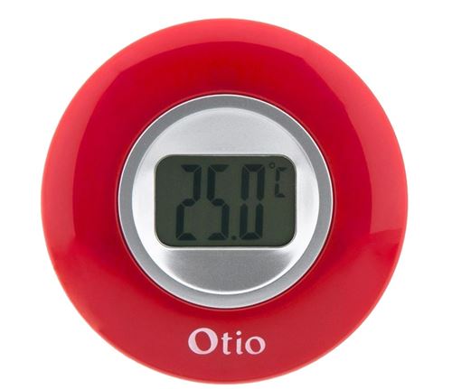 Otio thermomètre d'intérieur avec écran LCD 77 mm rouge