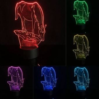 Illusion Optique 3D Cheval Nuit Lampe 7 Couleurs Changeantes Puissance USB Contact Switch Lampe Décorative LED Lampe de Table Anniversaire Noël Cadeau Enfants Jouets
