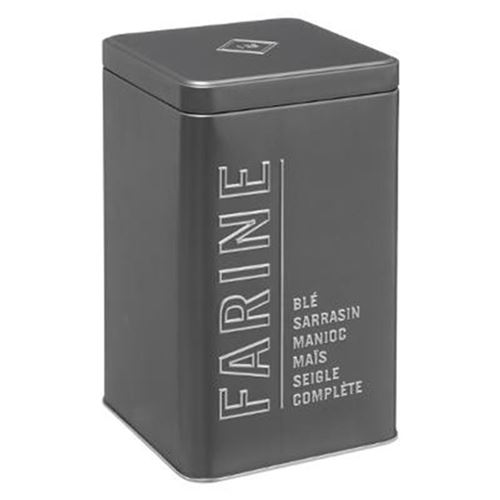 Boîte à Farine Relief V 18cm Gris