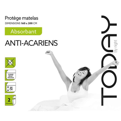 Alèse en coton 160 x 200 x 25 cm - Anti-Acariens