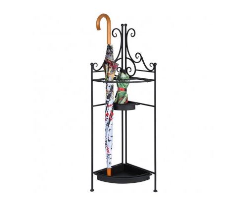Porte Parapluies d'Angle Métal Noir
