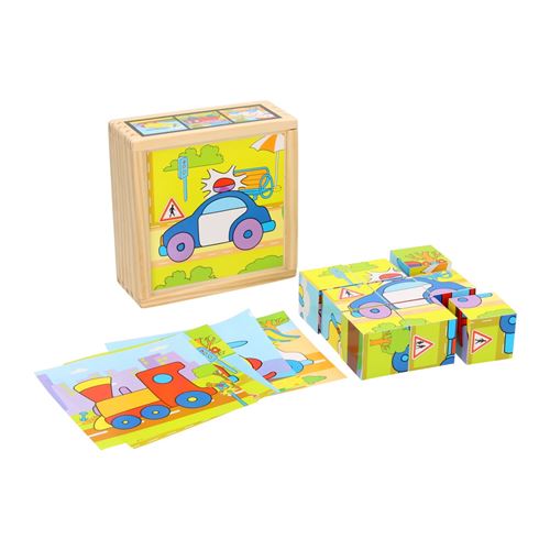 Block Puzzle Vehicles in Box, 9 livres.