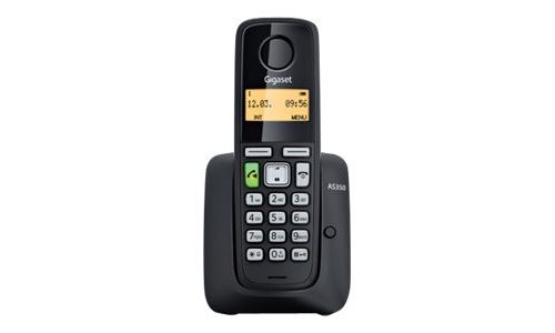 Gigaset AS350 Trio - Téléphone sans fil avec ID d'appelant - DECTGAP - (conférence) à trois capacité d'appel - noir + 2 combinés supplémentaires