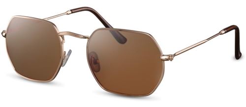 CWI lunettes de soleil unisexe rectangulaire or/marron (CWI2158)