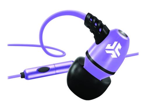JLab Audio METAL - In-ear hoofdtelefoons met micro - inwendig - met bekabeling - 3,5 mm-stekker - paars/zwart