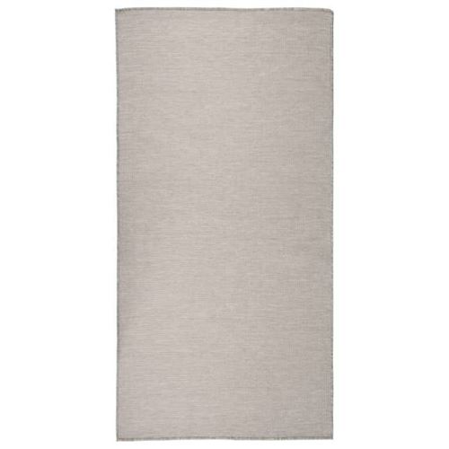 vidaXL Tapis à tissage plat d'extérieur 100x200 cm Taupe