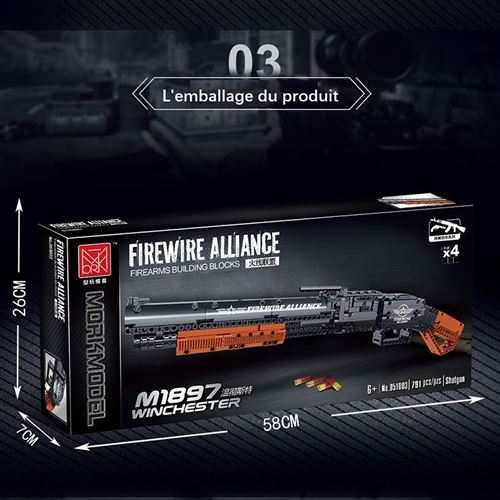 Jeu de brique et bloc Mork Pistolet de Blocs de construction FireWire  Alliance L'aigle du désert 555 pièces - Tir de balles, jouets pour  garçons, cadeau, Compatible avec Lego