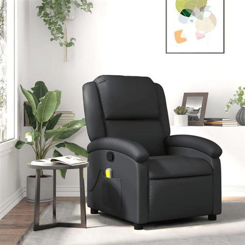 Non Communiqué Noir Vidaxl Fauteuil De Massage, Relaxation Echt Leer