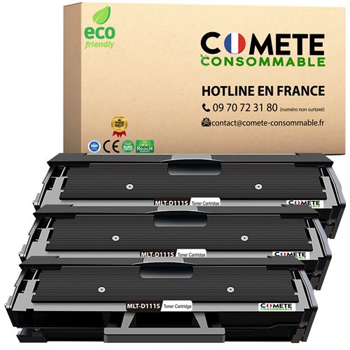 D111S 111S Pack de 3 Toners compatibles avec SAMSUNG MLT-D111S D111S 111S x3 Noir