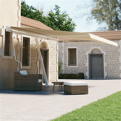 vidaXL Auvent automatique sur pied 450x300 cm Crème