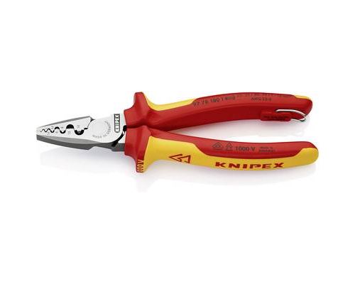 Knipex 97 78 180 T VDE Crimping Pliers with Tether Point 180mm