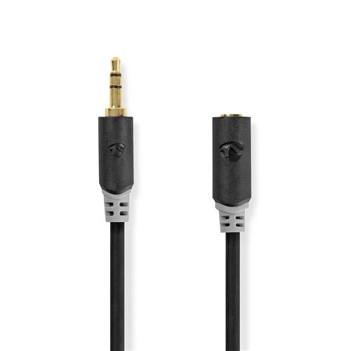 Câble Audio Stéréo 3,5 mm Mâle - 3,5 mm Femelle 5,0 m Anthracite