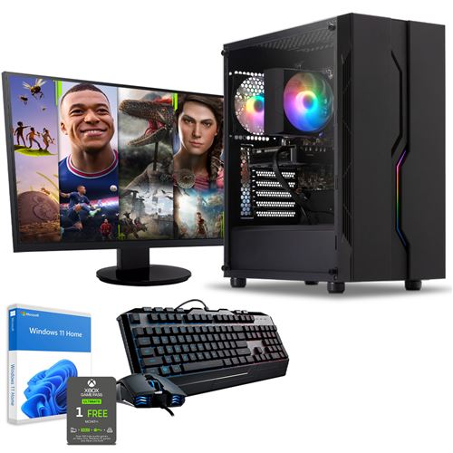 Sedatech Pack PC Gamer Expert • Intel i5-9600KF • Geforce RTX3060 • 16Go RAM • 1To SSD • 2To HDD • Wifi • Windows 11 • Unité centrale • Moniteur 24