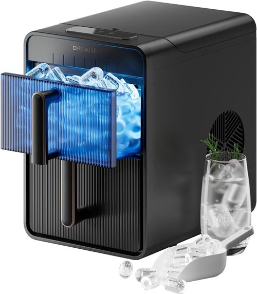  Machine &agrave; gla&ccedil;ons Aura Bullet - 6 min, avec r&eacute;servoir et panier s&eacute;par&eacute;s, deux tailles de gla&ccedil;ons, commande num&eacute;rique, &eacute;clairage LED et mode 