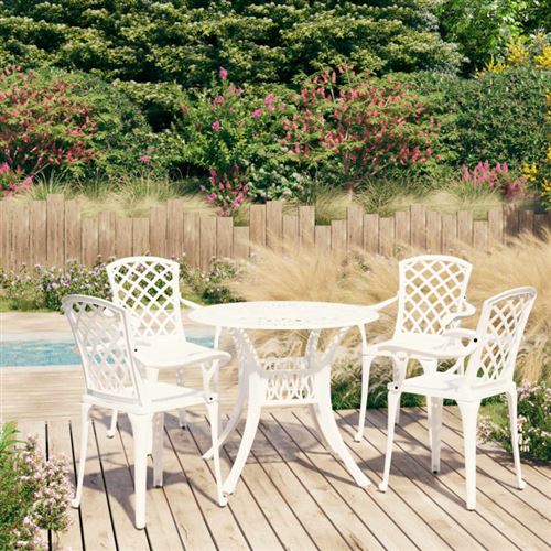Non Communiqué Blanc Ensemble De Bistro 5 Pcs Aluminium Coulé