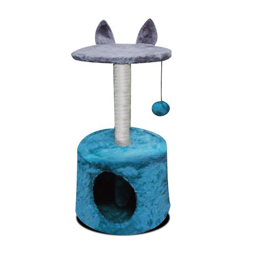Arbre pour chat griffoir coloris bleu - Longueur 35 x Profondeur 56 cm. -JUANIO-