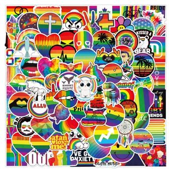 50 pieces Stickers pour décoration des bagages/des chambres-Rainbow - 1