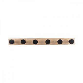 Present Time - Porte manteaux 6 crochets Knobs - Noir - - 1