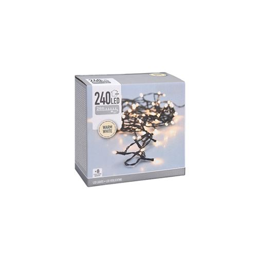 Guirlande scintillante EDM - esprit de Noël - lumière blanche chaude - 240 ampoules LED - 24 m - 72090